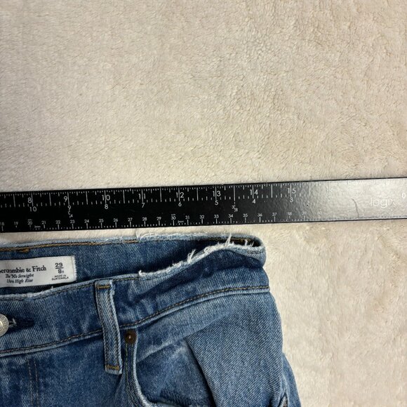 Abercrombie & Fitch Womens 90s Straight Ultra High Rise Demin Jeans Size 29/8R - Picture 13 of 16